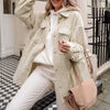 Boho Tweed Shirt Jacket in Beige