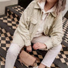 Boho Tweed Shirt Jacket in Beige