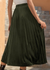 Boho Pleated long Skirt Solid Color