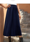 Boho Pleated long Skirt Solid Color