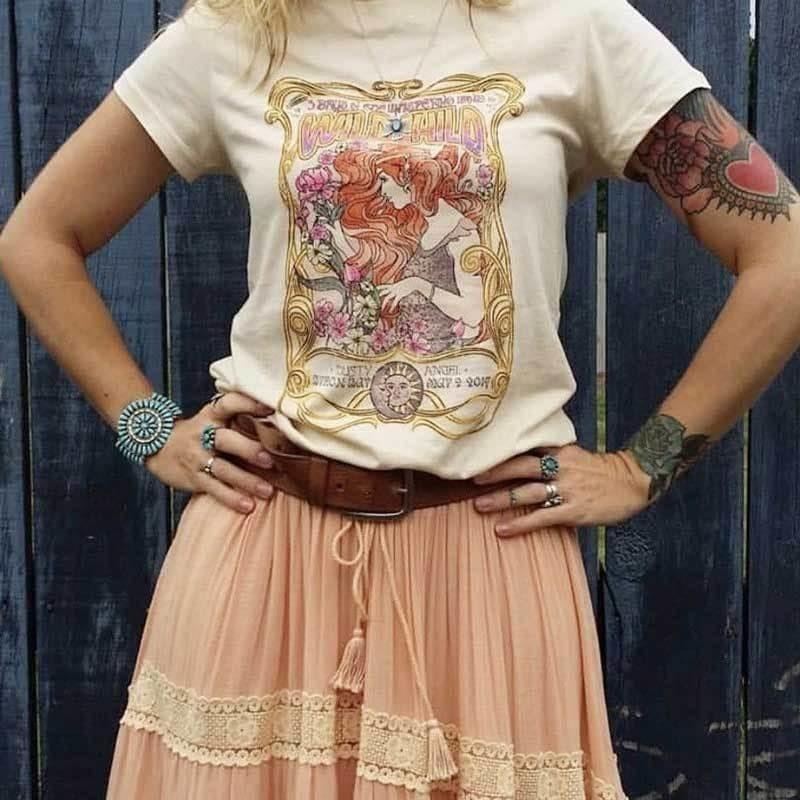 Boho Vintage Floral 70s T shirt Boho Mood