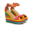 Boho Wedge Sandals Rainbow