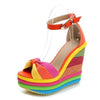 Boho Wedge Sandals Rainbow