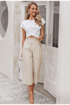 Boho White & Beige Striped Pants