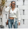 Boho White Cropped Knit Cardigan