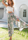 Description of Loose-fitting Boho Pant with slits floral pattern