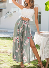 Description of Loose-fitting Boho Pant with slits floral pattern