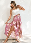 Description of Loose-fitting Boho Pant with slits floral pattern