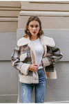 Boho Wool Plaid Jacket in Brown