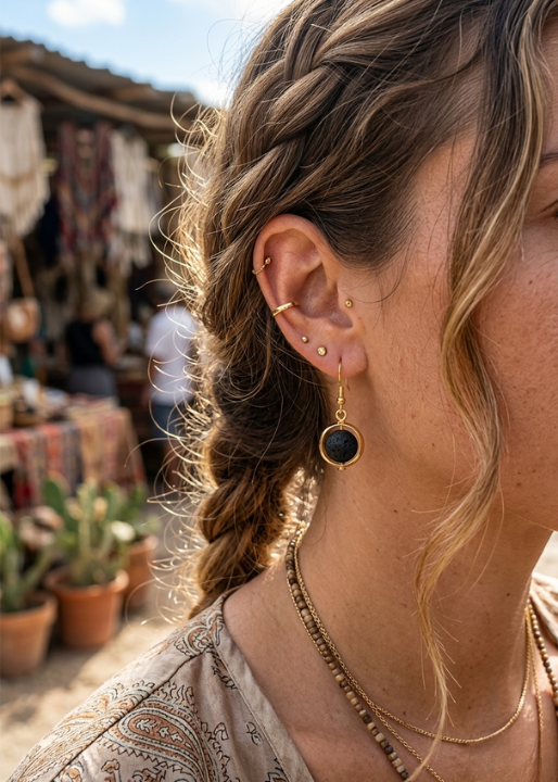 Boho Dangle Earrings - Moon Style