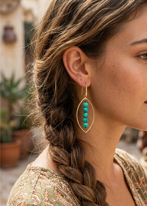 Boho Beads Earrings Gold