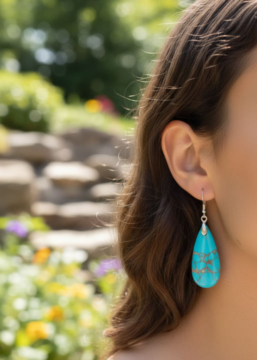 Boho Turquoise Dangle Earrings