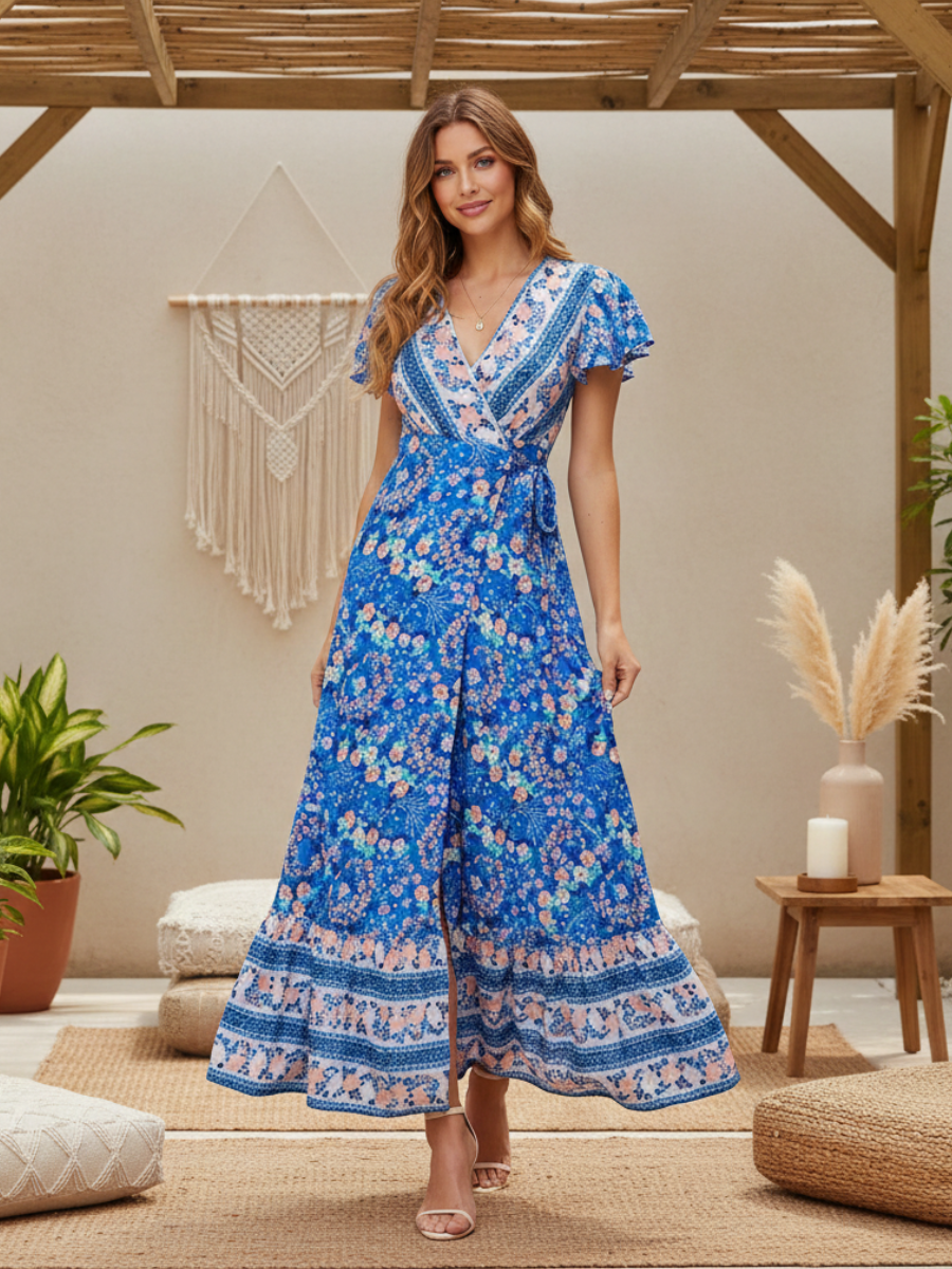 Blue Boho Maxi Dress