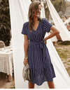 Chic Boho Dress in Navy Blue