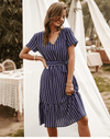 Chic Boho Dress in Navy Blue