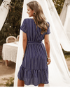 Chic Boho Dress in Navy Blue