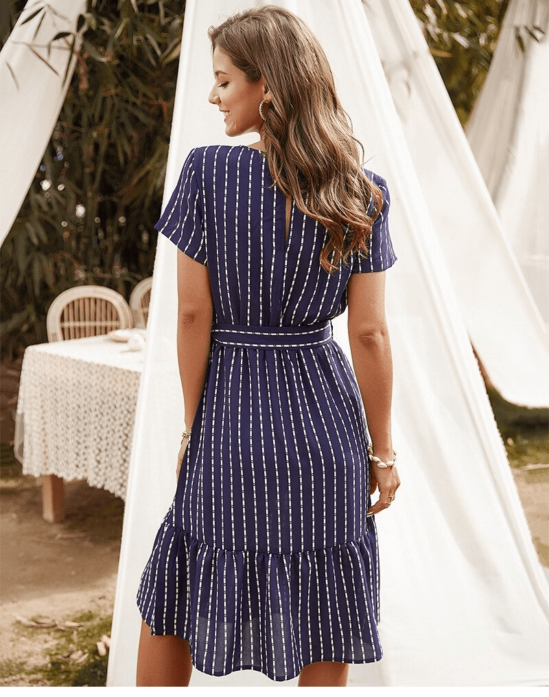 Chic Boho Dress in Navy Blue