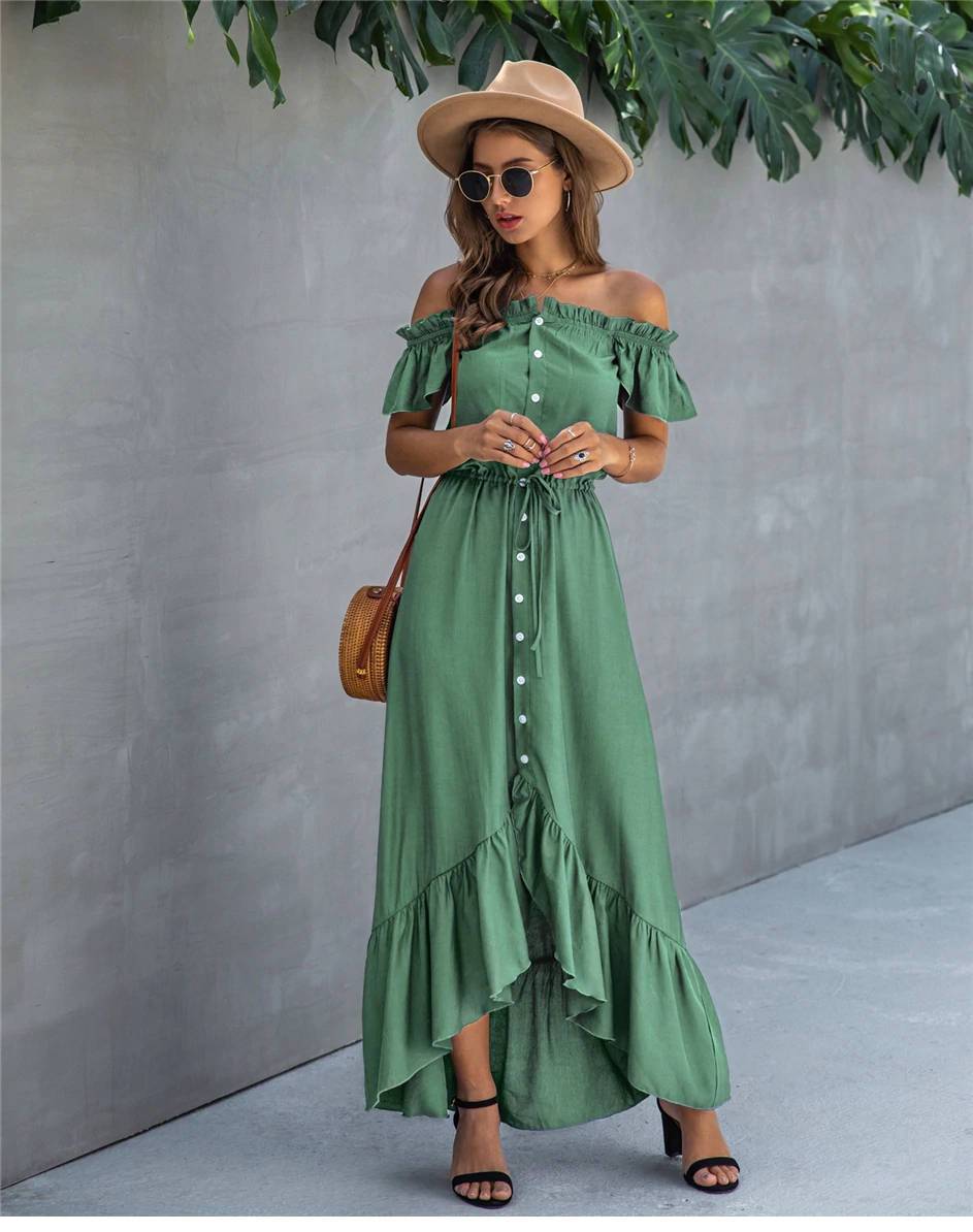 Emerald Green Boho Dress