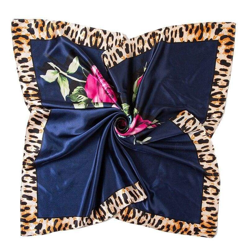 Vintage boho Scarf blue with Floral print