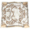 Boho White vintage Scarf with gold prints