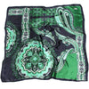 Boho Summer Green Scarf Black Pattern