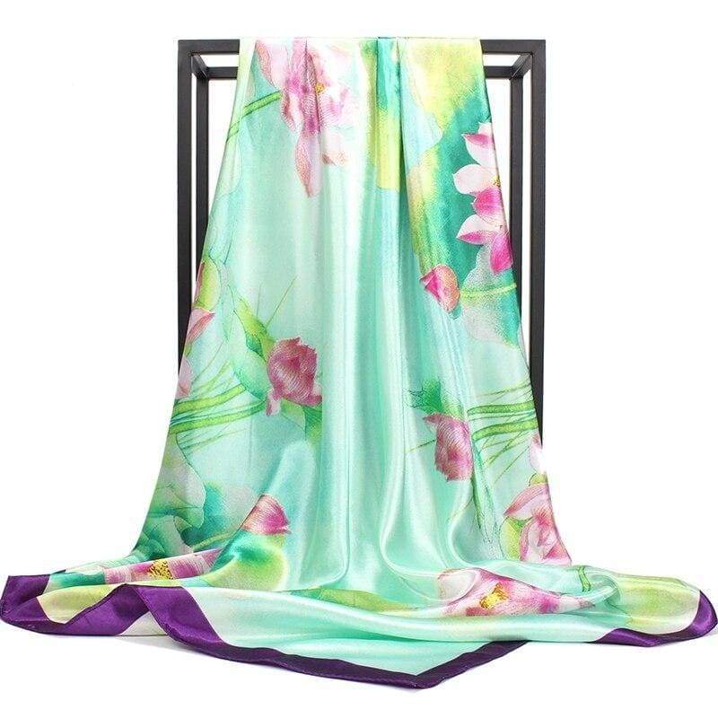 Retro Boho light green Scarf floral pattern