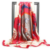 Boho retro white Scarf pattern red