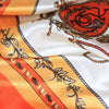 Boho retro satin orange floral Scarf