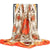 Boho retro satin orange floral Scarf