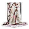 Boho Fashionable white Scarf with pink pattern