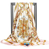 Trendy beige Boho Scarf with golden print