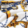 Boho antique White Scarf printed blue and yellow