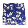 Blue Boho Chic Scarf with White Floral print