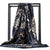 Boho Retro Navy blue Scarf with golden print