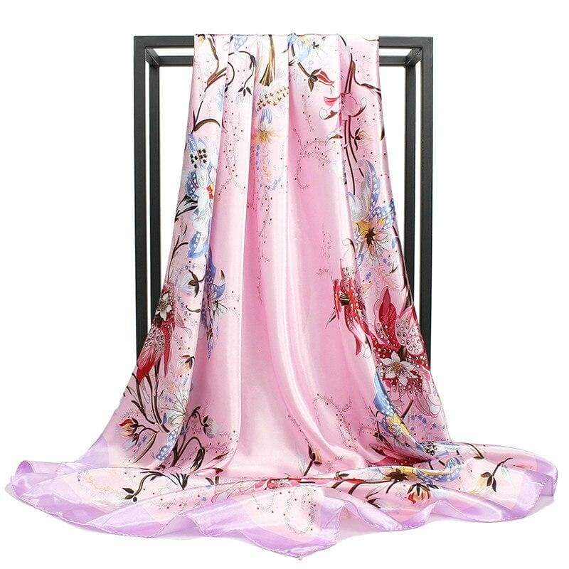 Boho Soft Pink Floral Scarf