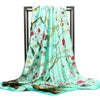 Green Floral Satin Scarf