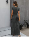 Grey Pleated Maxi Dress