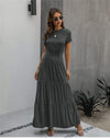 Grey Pleated Maxi Dress