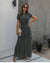 Grey Pleated Maxi Dress