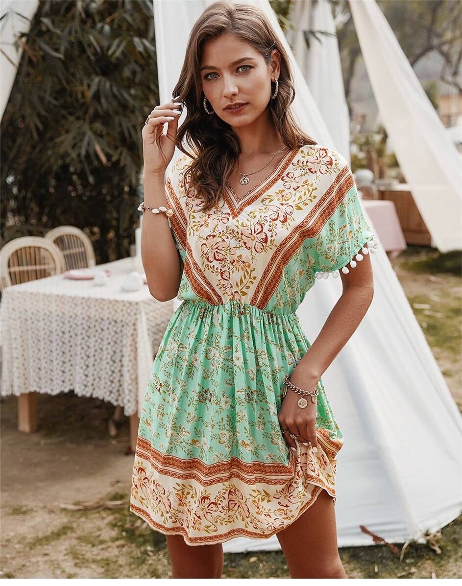 Gypgy mini Dress in Green