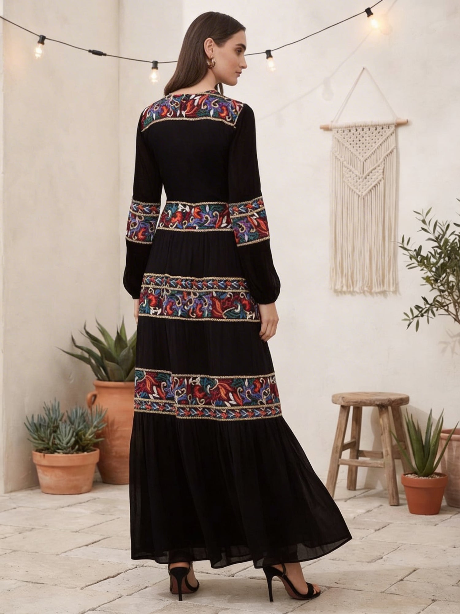 Long Gypsy Dress in Black