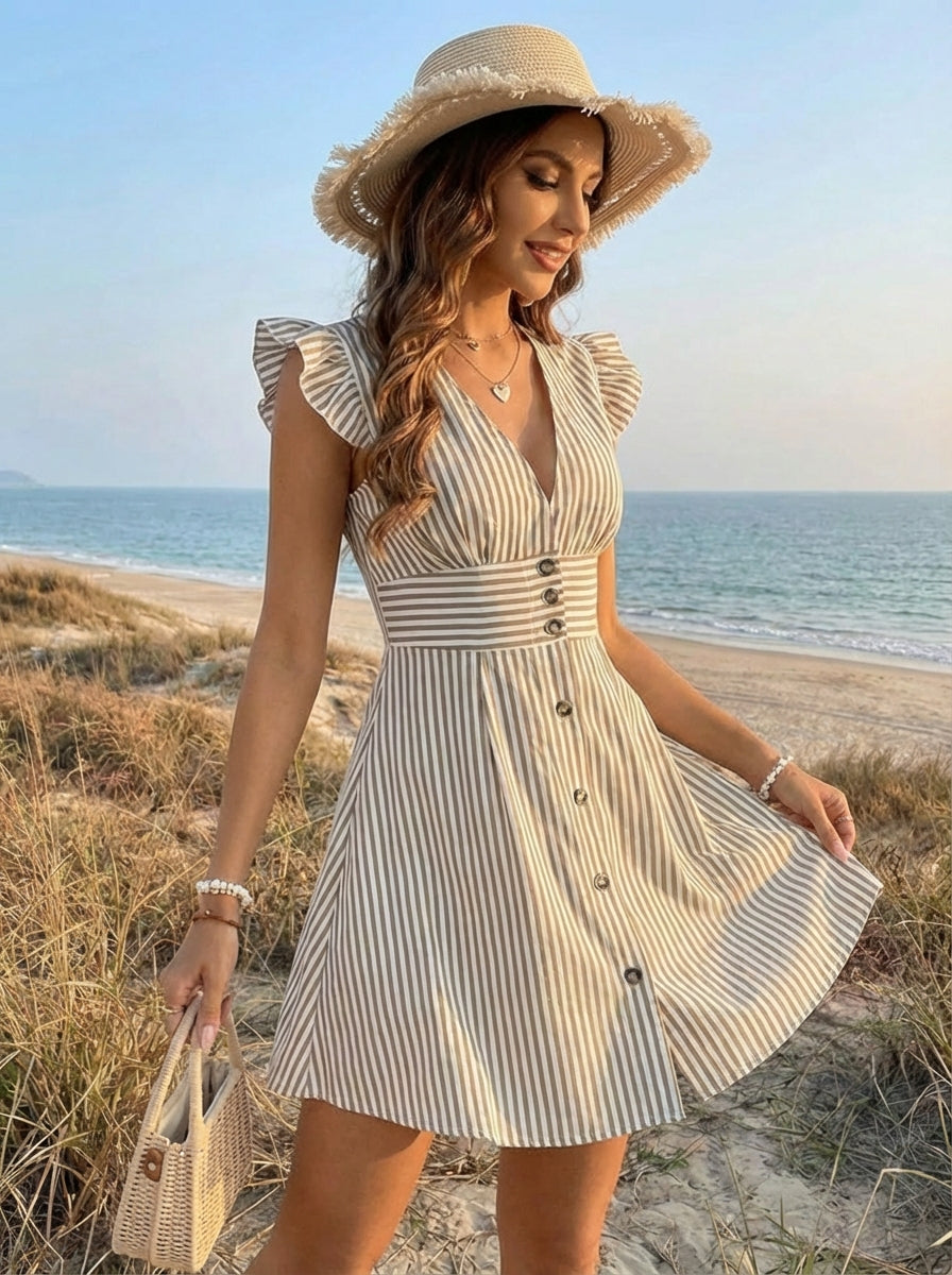 Bohemian Dress with Stripes