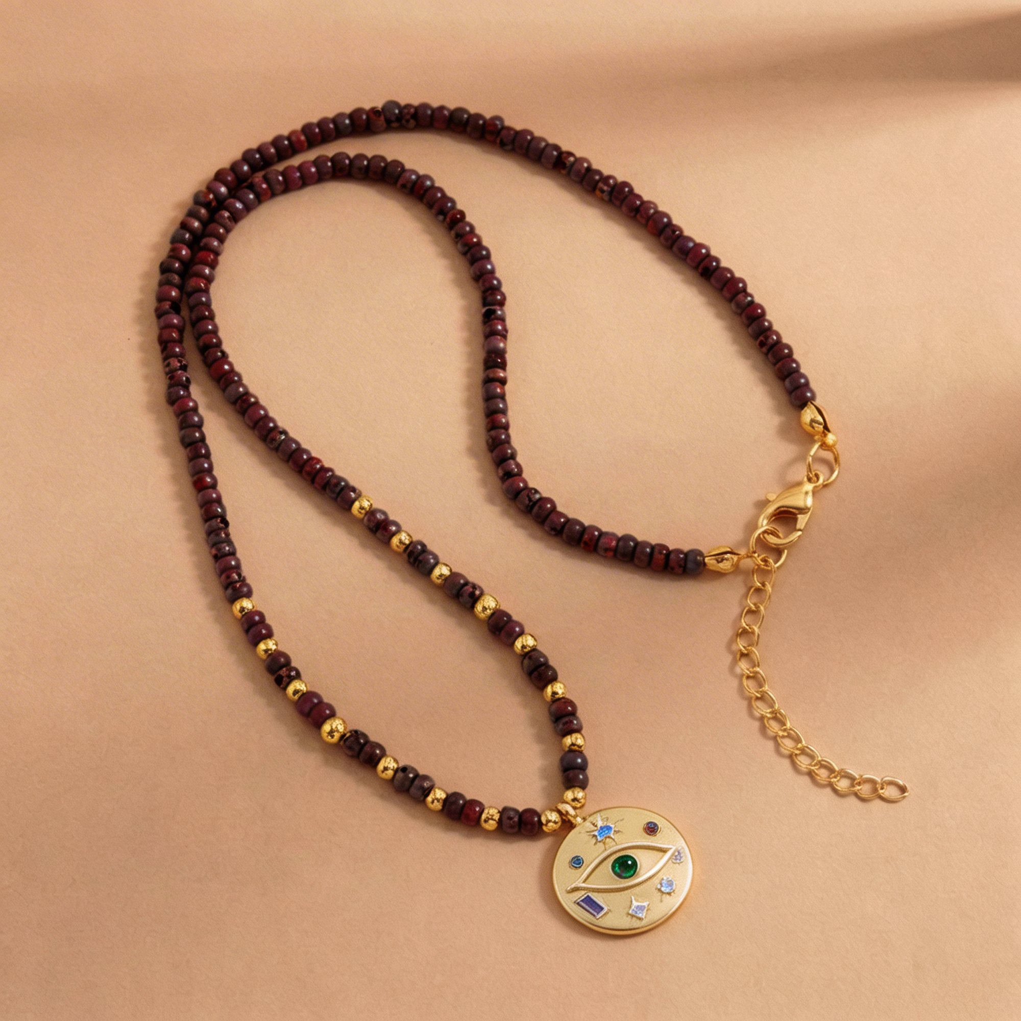 Long Boho Beaded Necklace