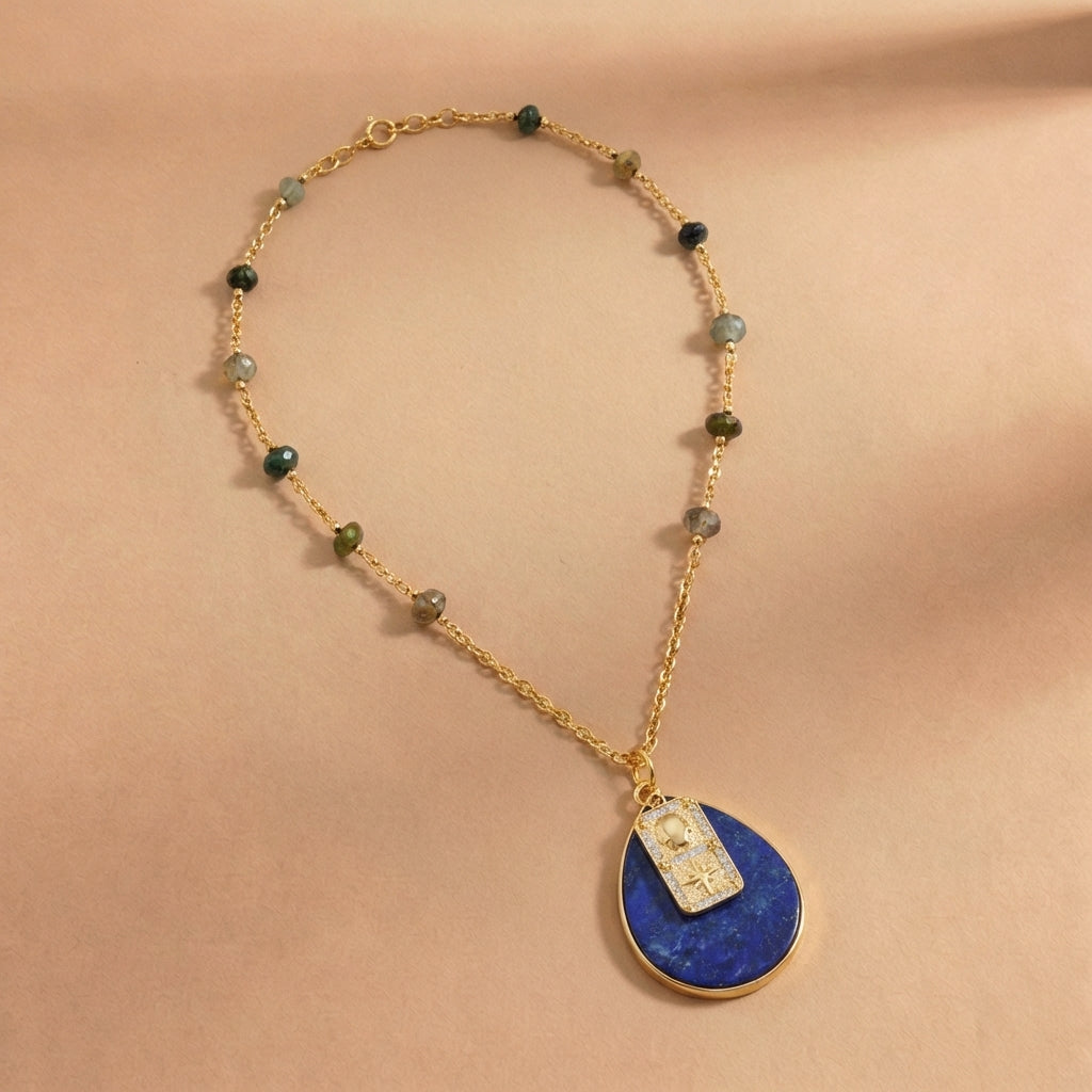 Gold Boho Beads Long Necklace