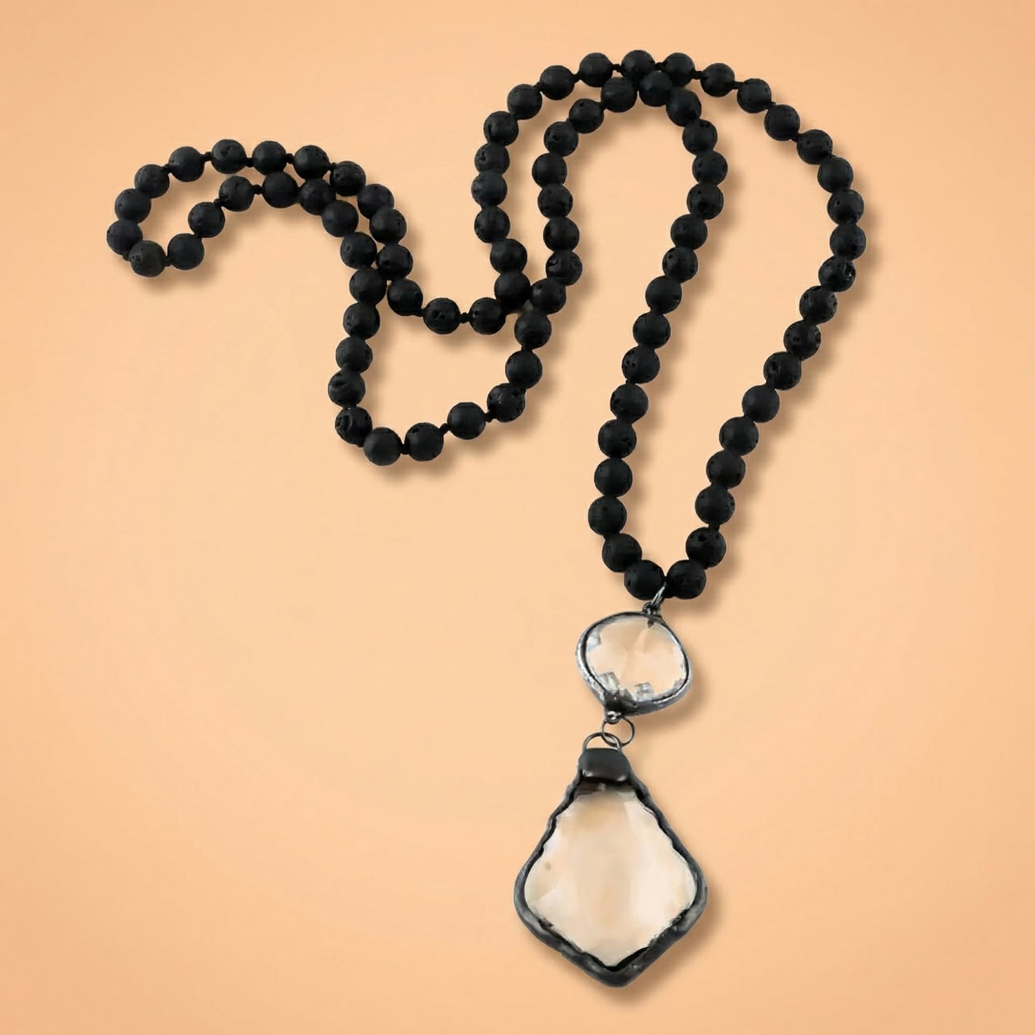 Boho Necklace Crystal Pendant