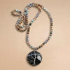 Long Boho Necklace Tree of Life Pendant