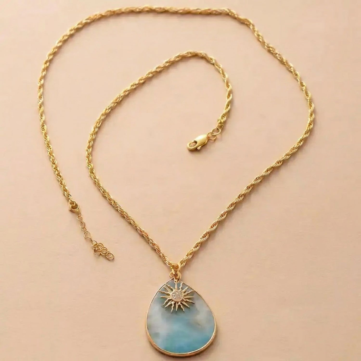 Boho Pendant Necklace Gold Chain