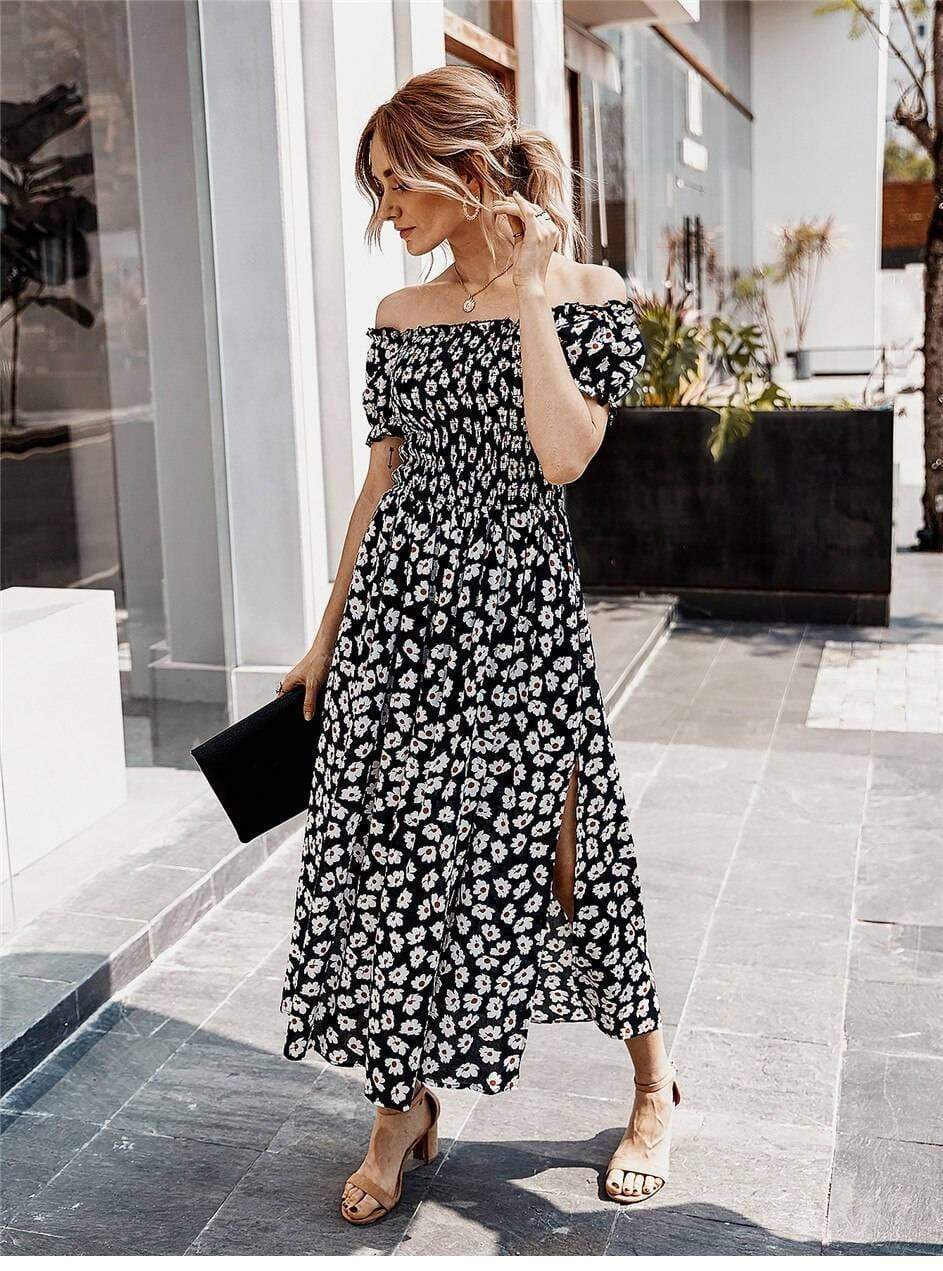 Hippie Bohemian Floral Midi Dress