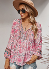 Boho Floral Long Sleeve Tunic