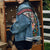 Hippie Denim Jacket with Ethnic Print at the back